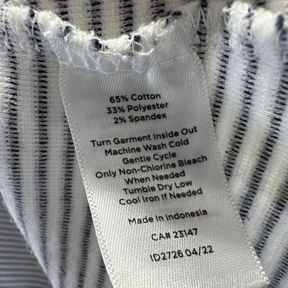 Talbots Women's Top Size Large Black White Stripe Pullover Thick Knit 3/4 Sleeve - Picture 6 of 8
